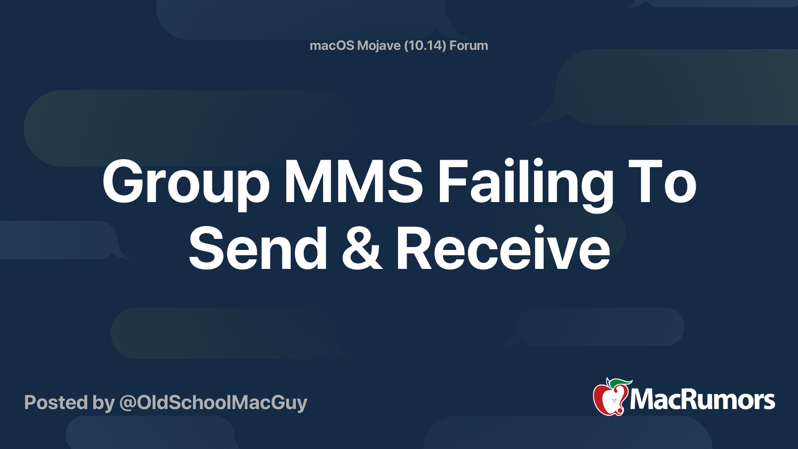 Group MMS Failing To Send & Receive MacRumors Forums