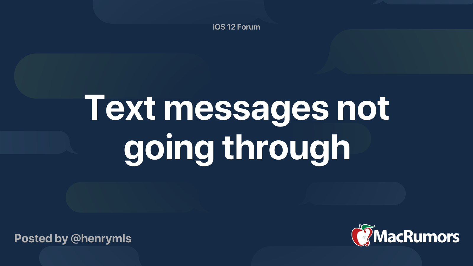 Text messages not going through | MacRumors Forums