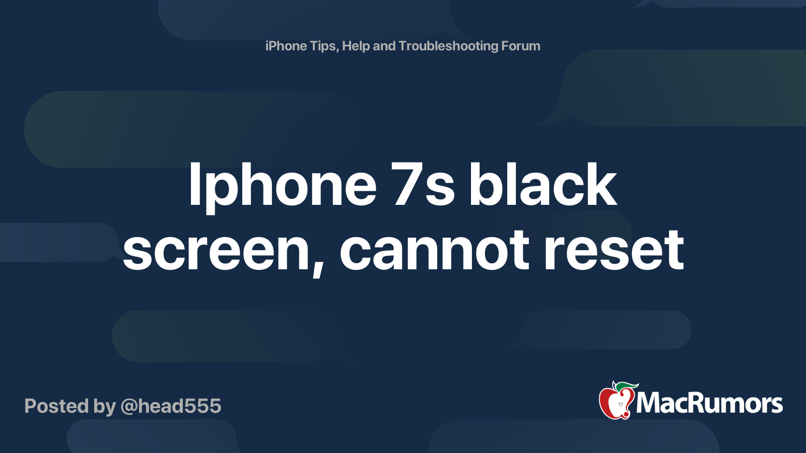 how to reset iphone black screen