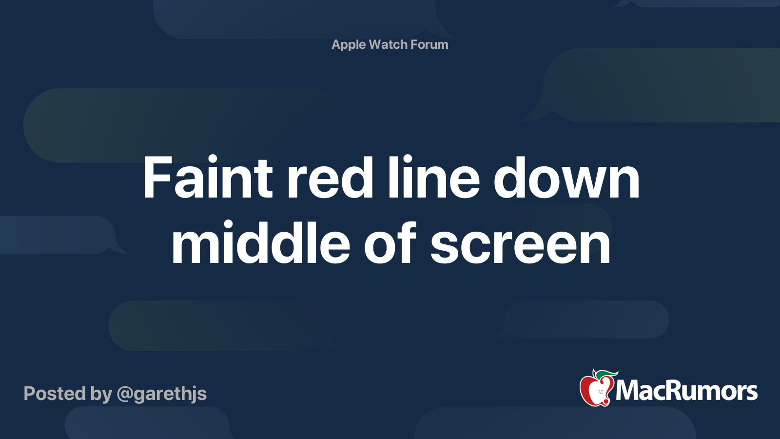 Faint red line down middle of screen MacRumors Forums