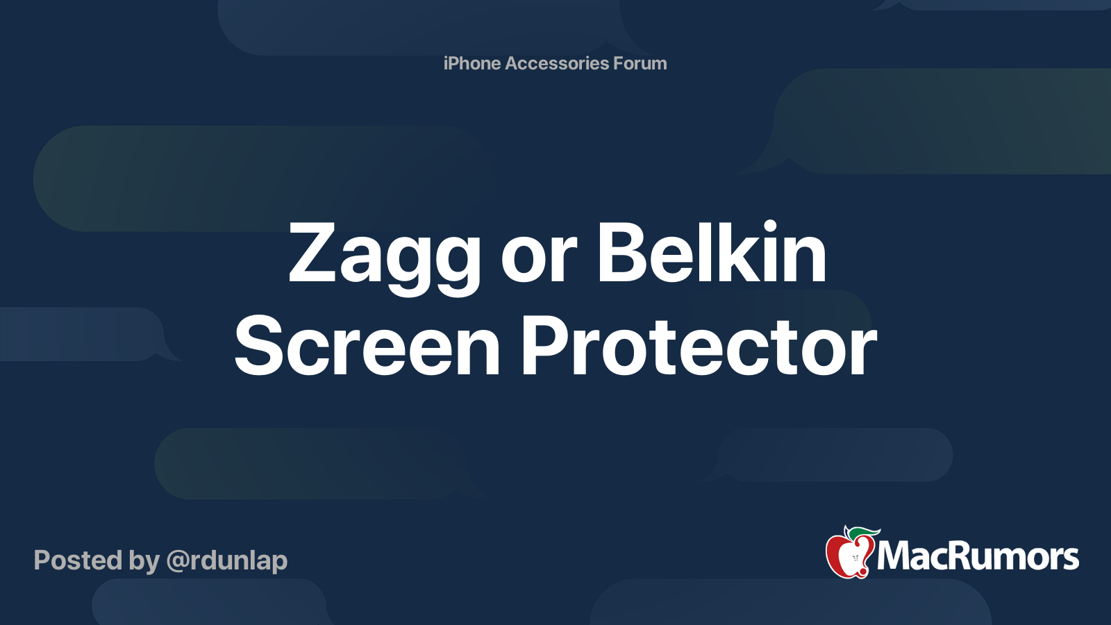 Zagg or Belkin Screen Protector MacRumors Forums