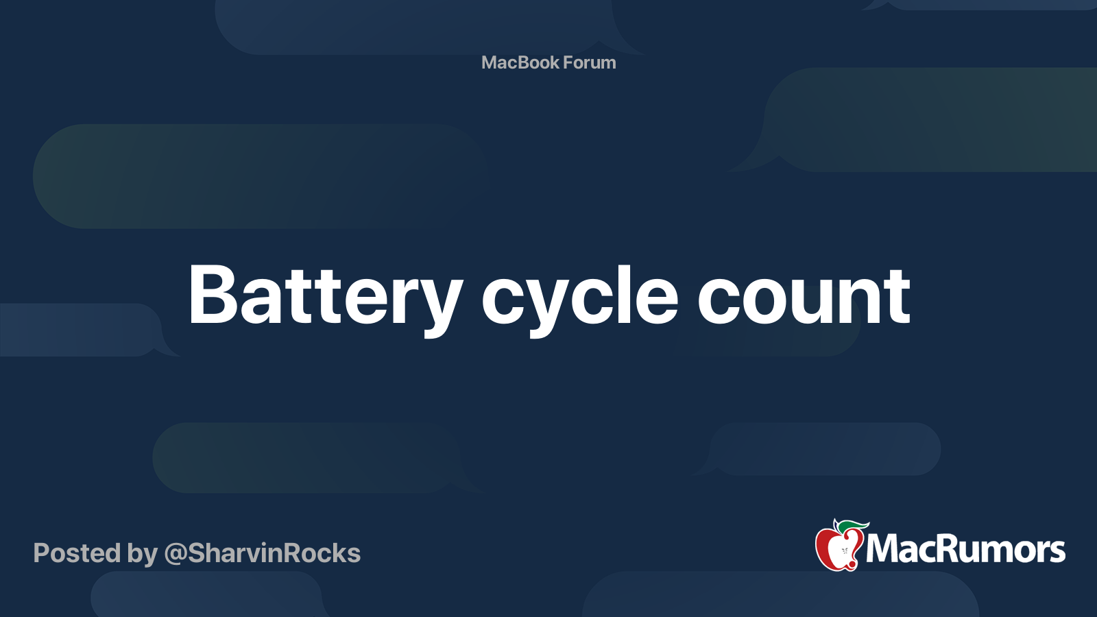 Battery Cycle Count Macrumors Forums