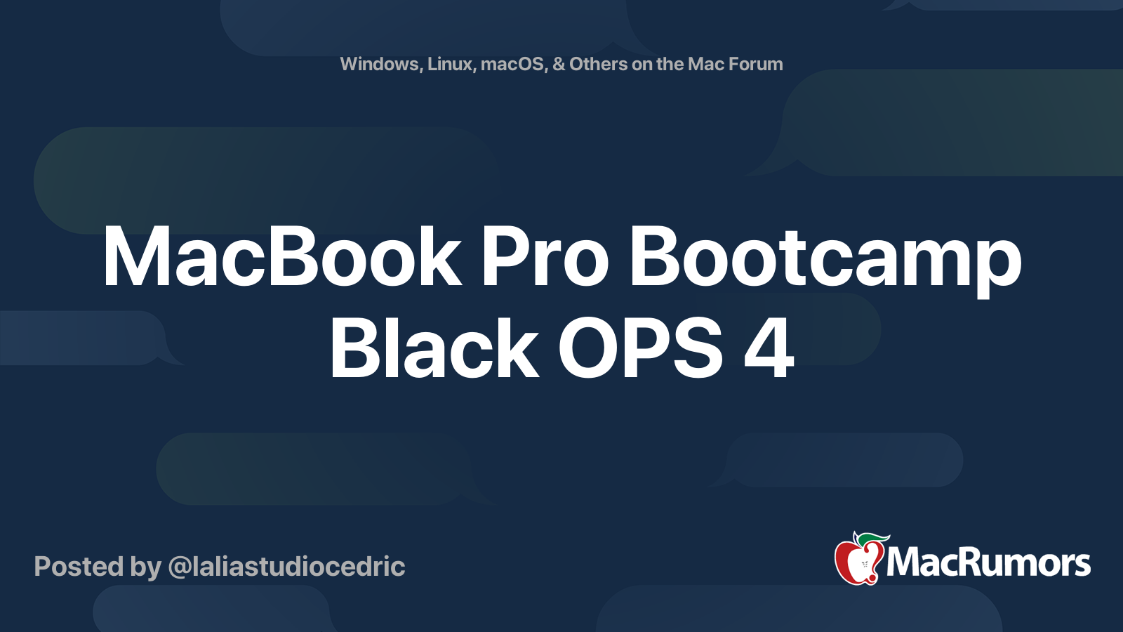 MacBook Pro Bootcamp Black OPS 4 MacRumors Forums