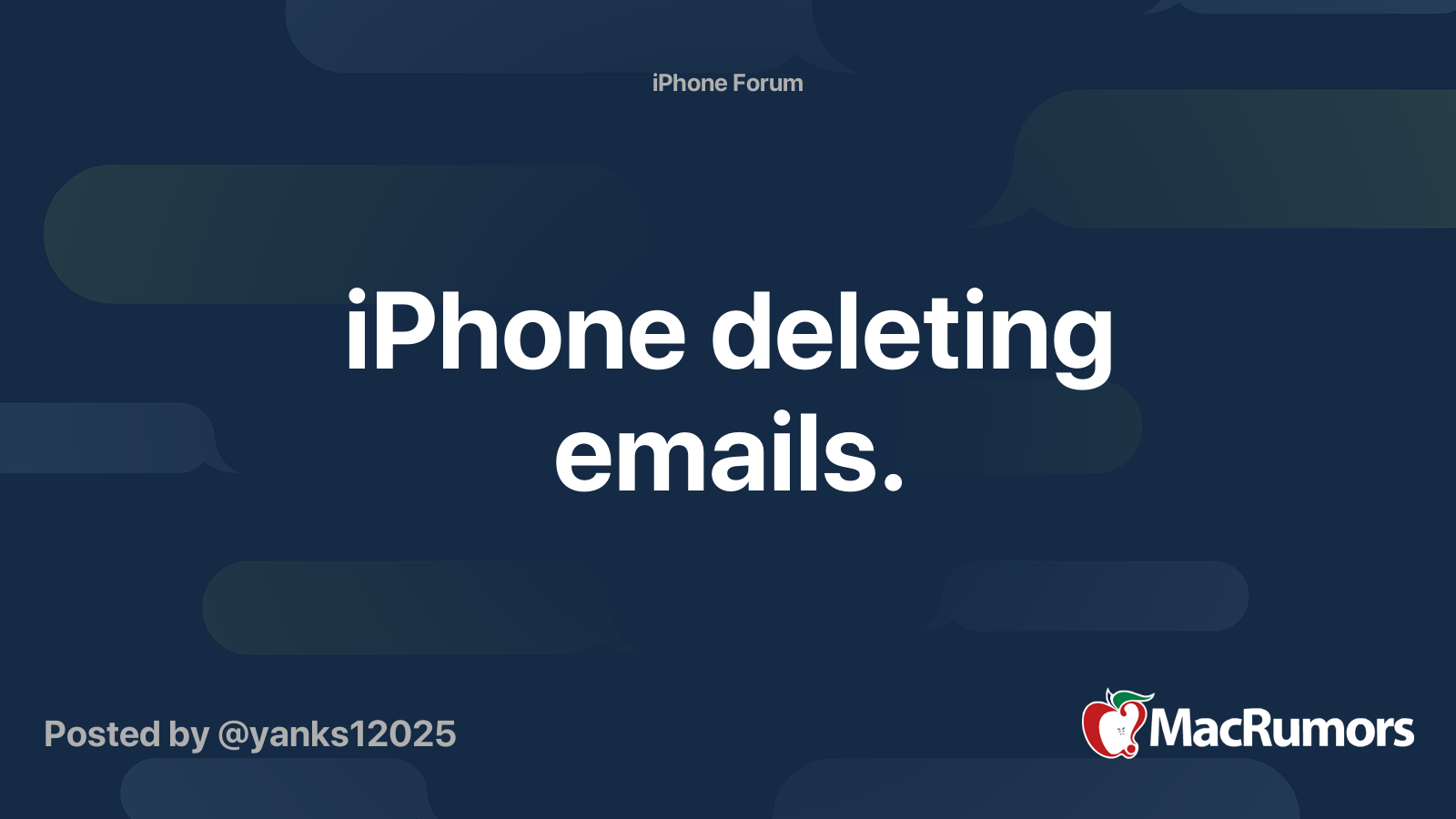 iPhone deleting emails. | MacRumors Forums