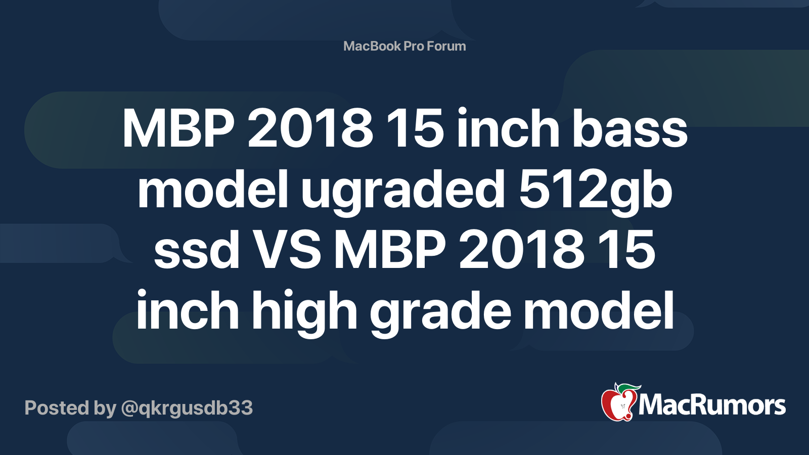 MBP 2018 15 inch bass model ugraded 512gb ssd VS MBP 2018 15 inch high ...