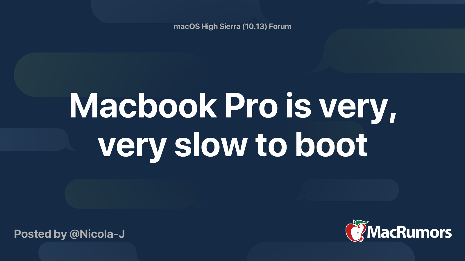Macbook Pro is very, very slow to boot MacRumors Forums