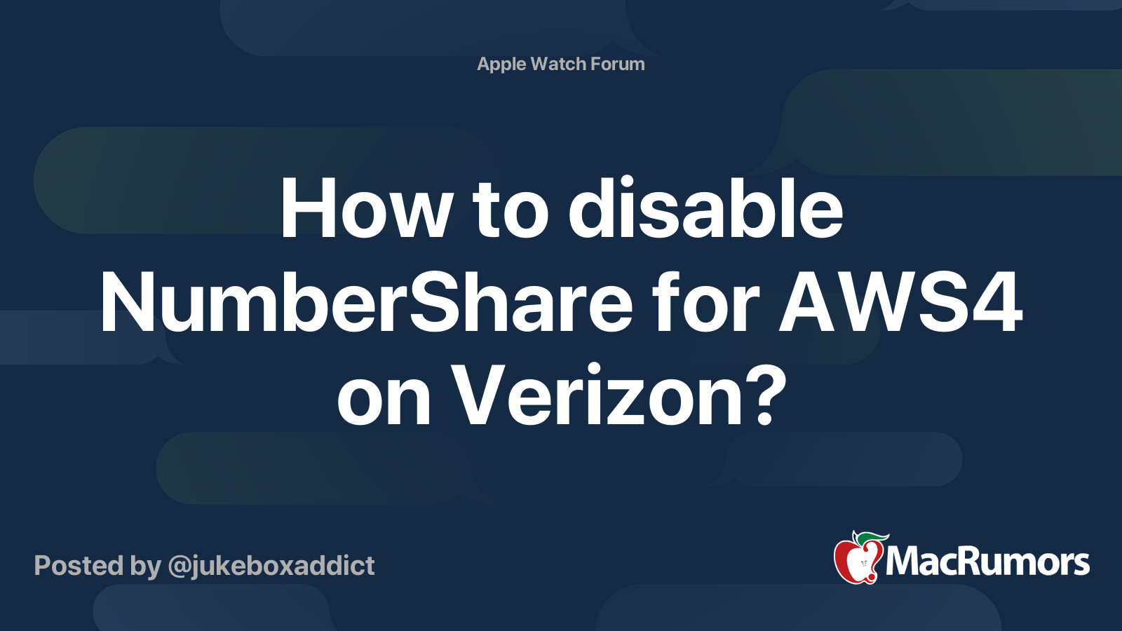 How to disable NumberShare for AWS4 on Verizon? MacRumors Forums