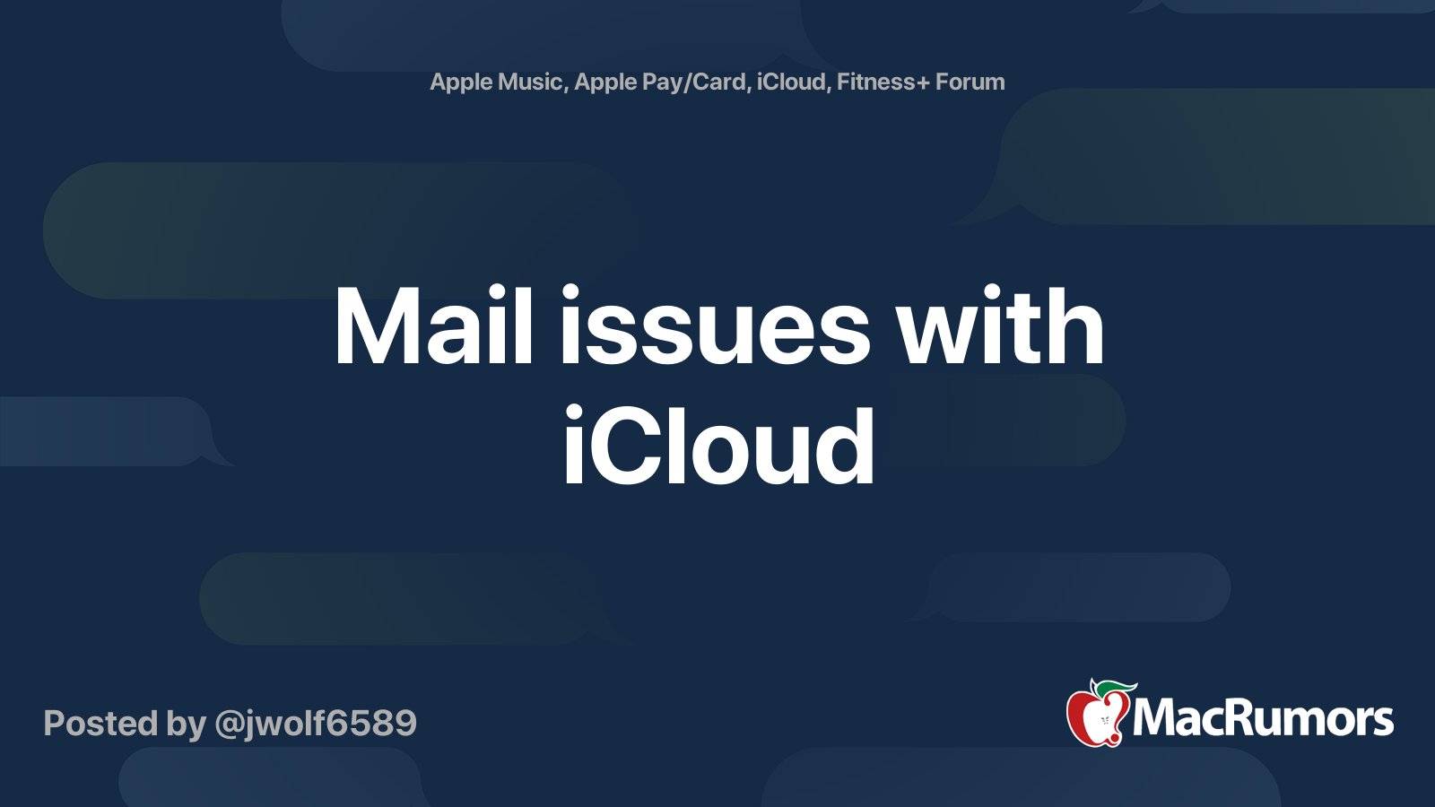 Mail issues with iCloud