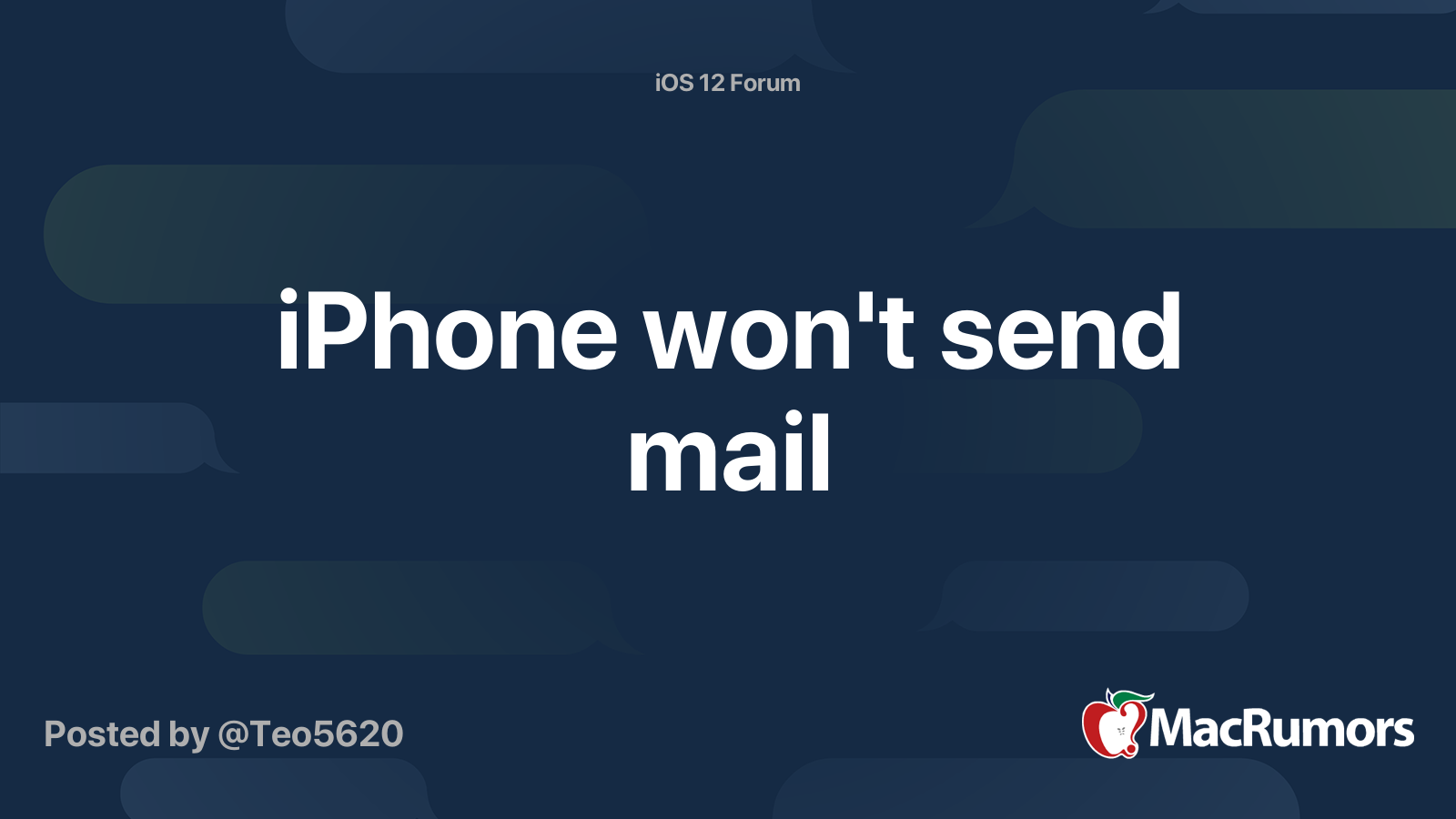 iPhone won't send mail | MacRumors Forums