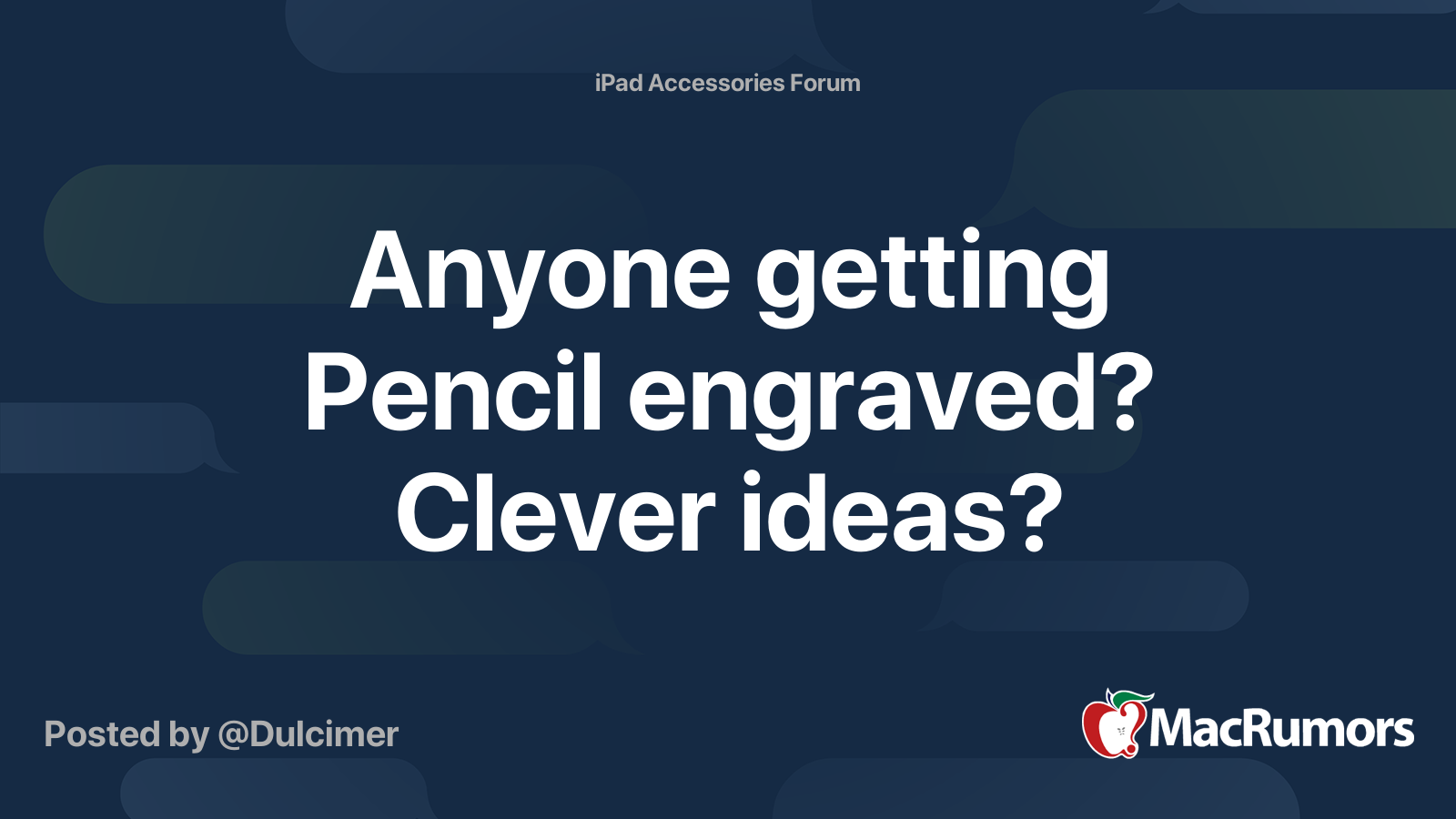 Anyone Getting Pencil Engraved Clever Ideas Macrumors Forums