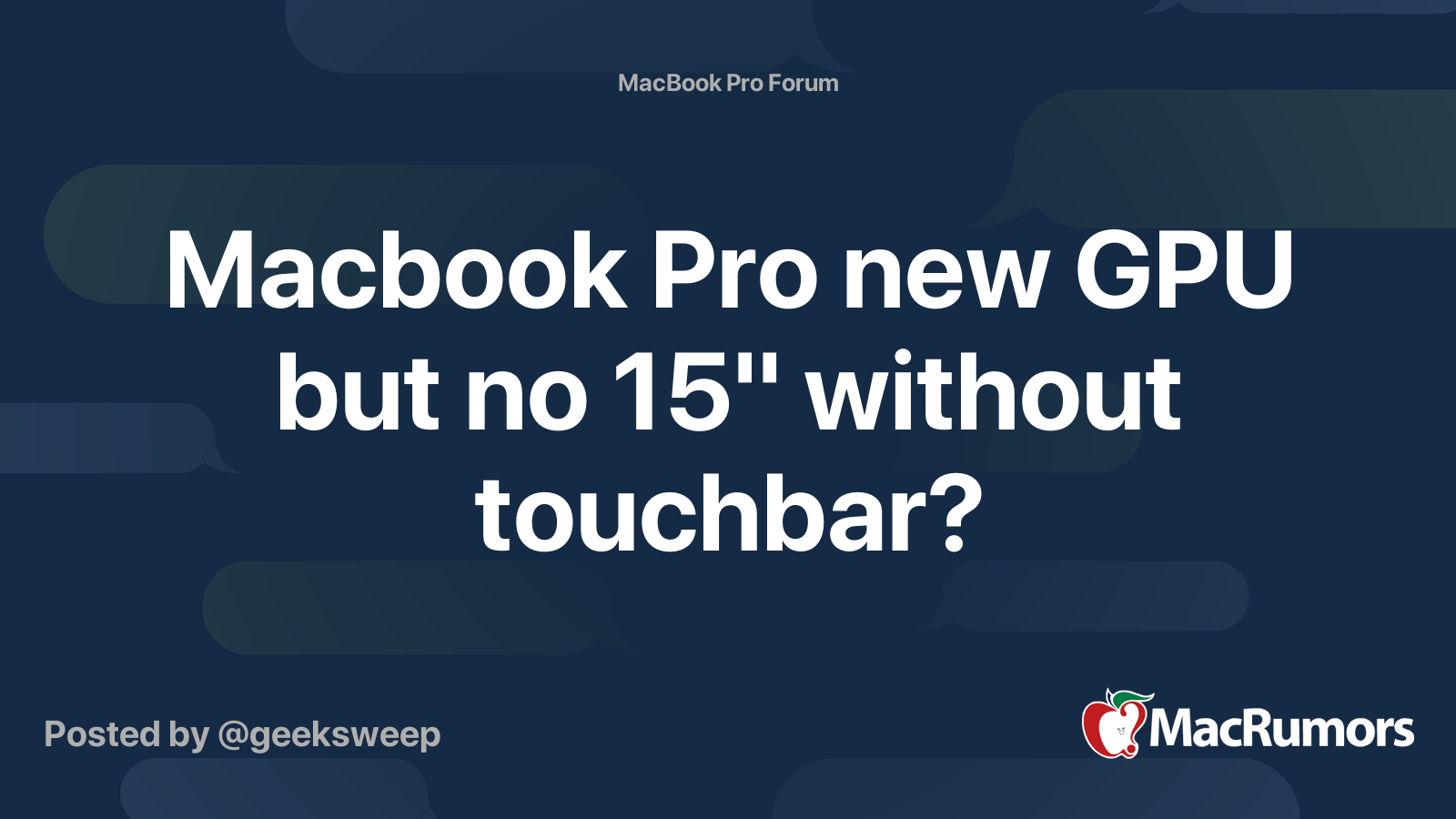 Macbook Pro new GPU but no 15