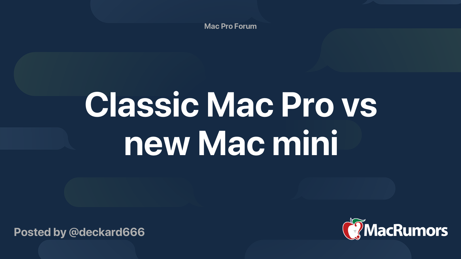 Classic Mac Pro Vs New Mac Mini Macrumors Forums