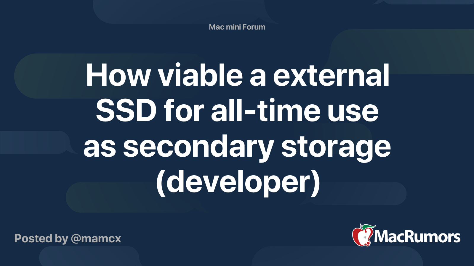 How viable a external SSD for all-time use as secondary storage ...