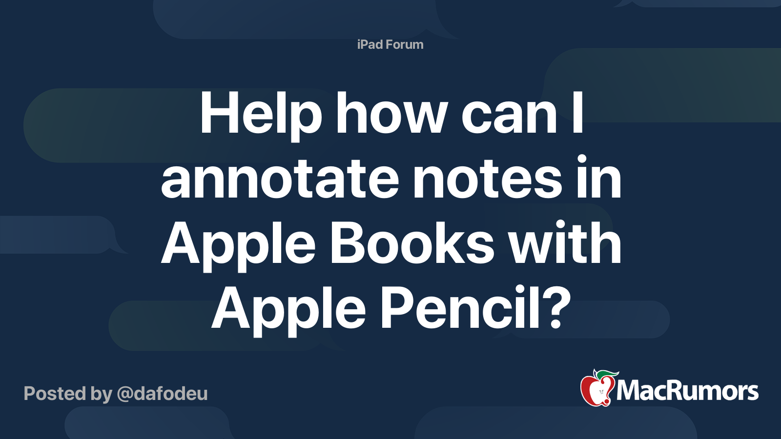 Help How Can I Annotate Notes In Apple Books With Apple Pencil Macrumors Forums