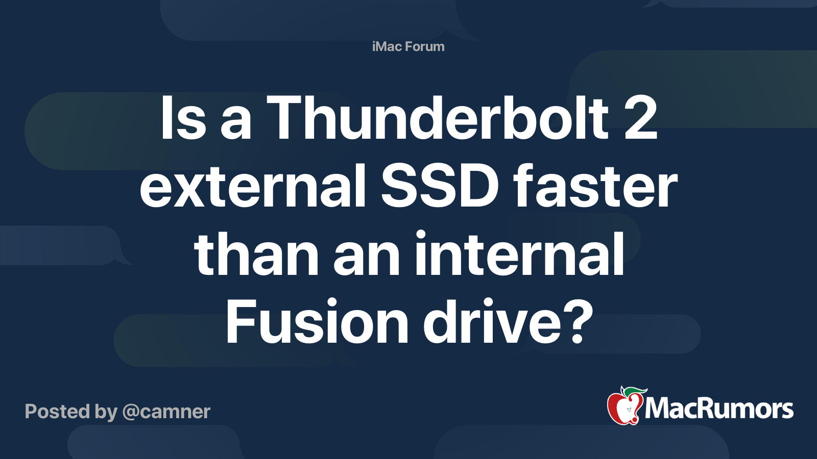 Is a Thunderbolt 2 external SSD faster than an internal Fusion drive