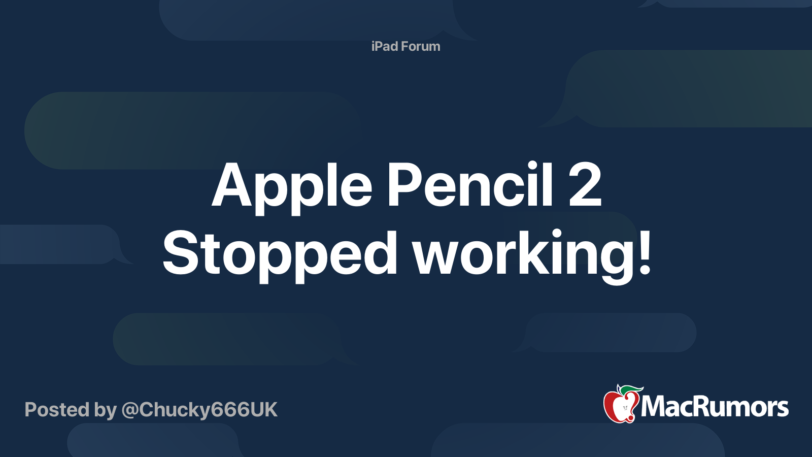 Apple Pencil 2 Stopped working! | MacRumors Forums