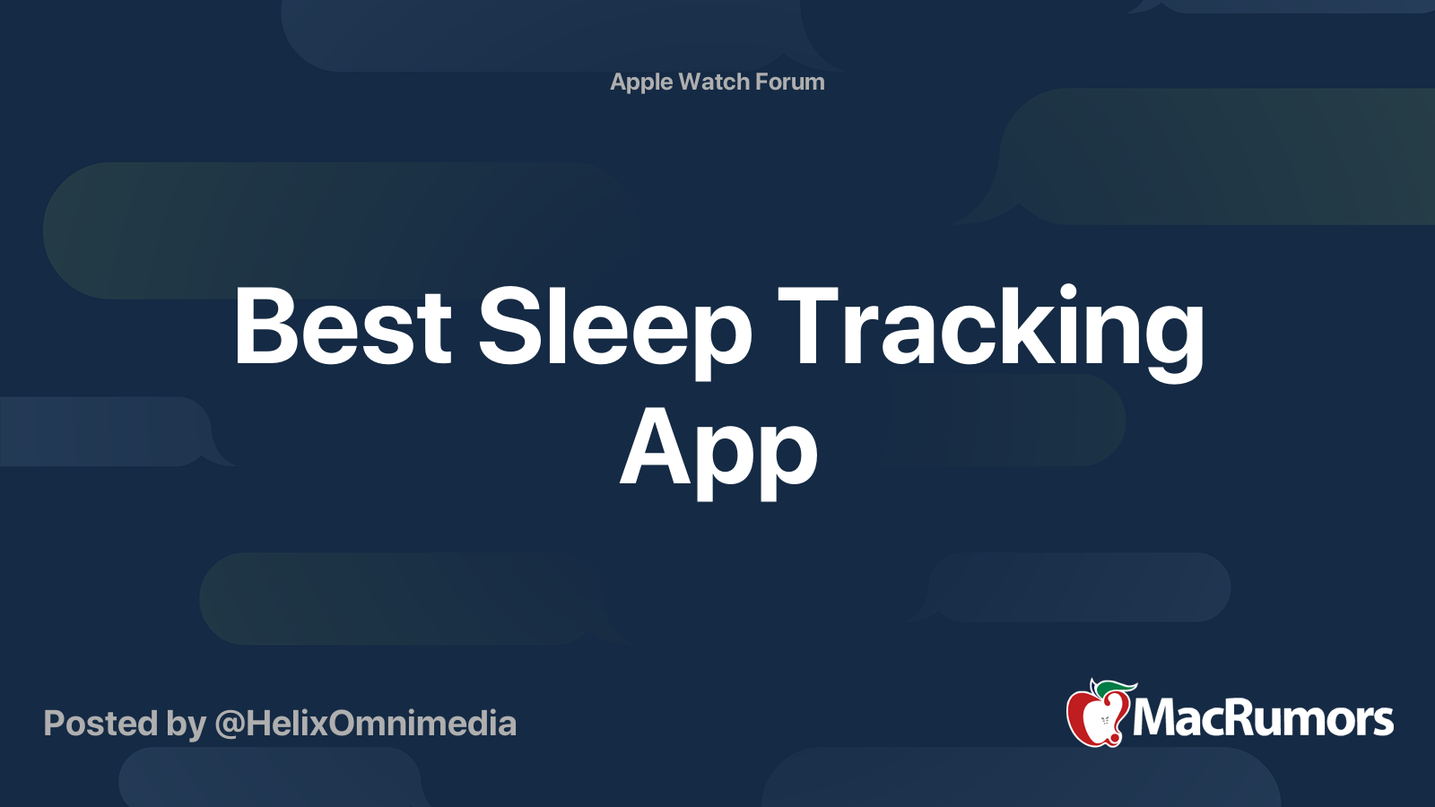 Best Sleep Tracking App Macrumors Forums