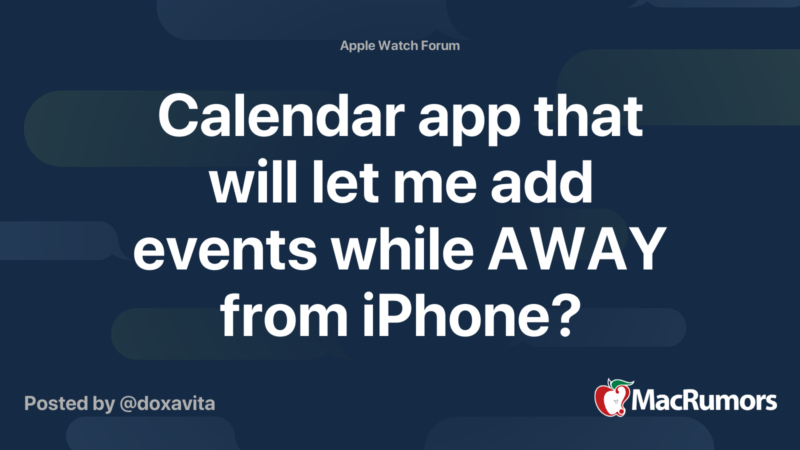 Calendar app that will let me add events while AWAY from iPhone