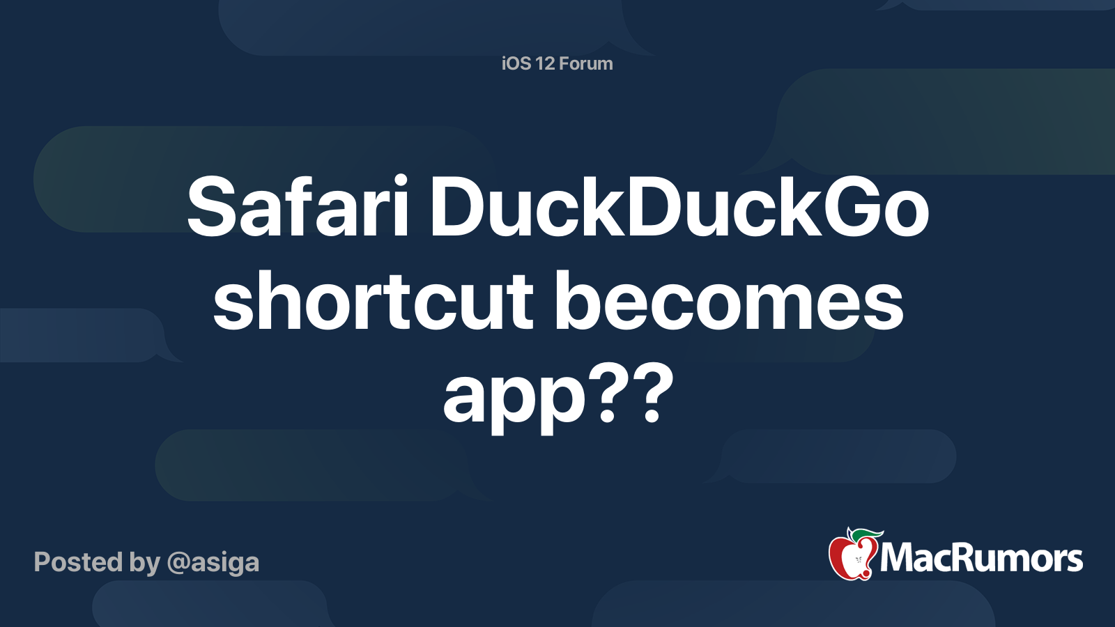 Safari Duckduckgo Shortcut Becomes App Macrumors Forums