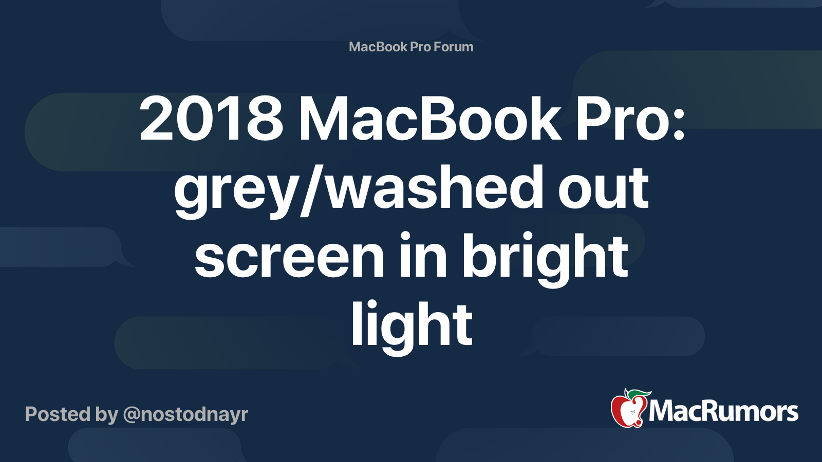 2018 MacBook Pro grey/washed out screen in bright light MacRumors Forums