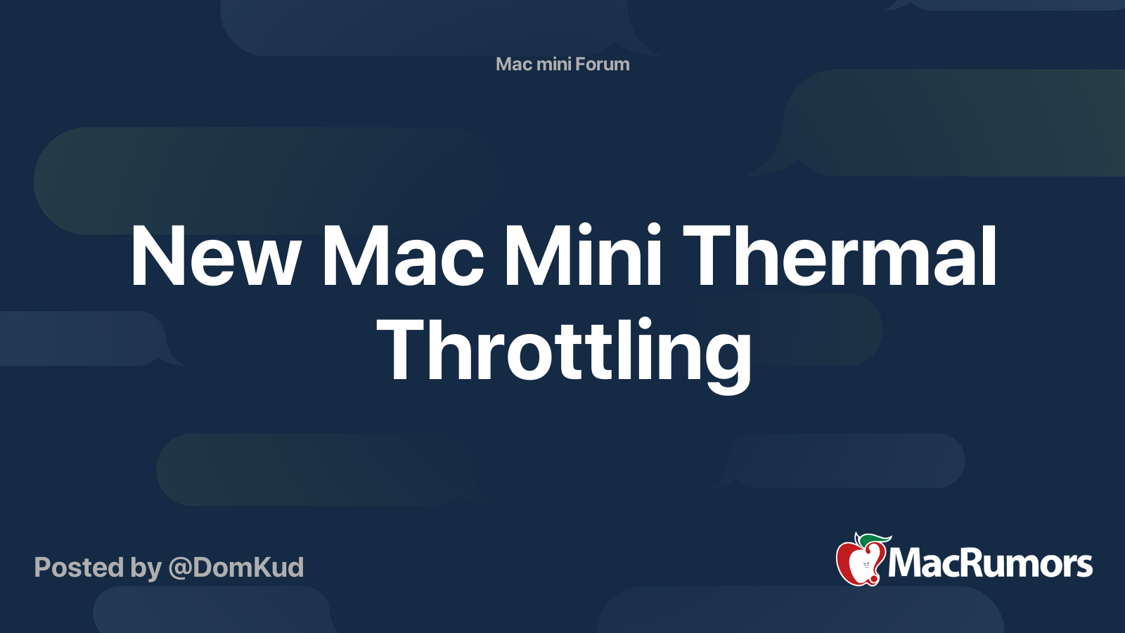 New Mac Mini Thermal Throttling | MacRumors Forums