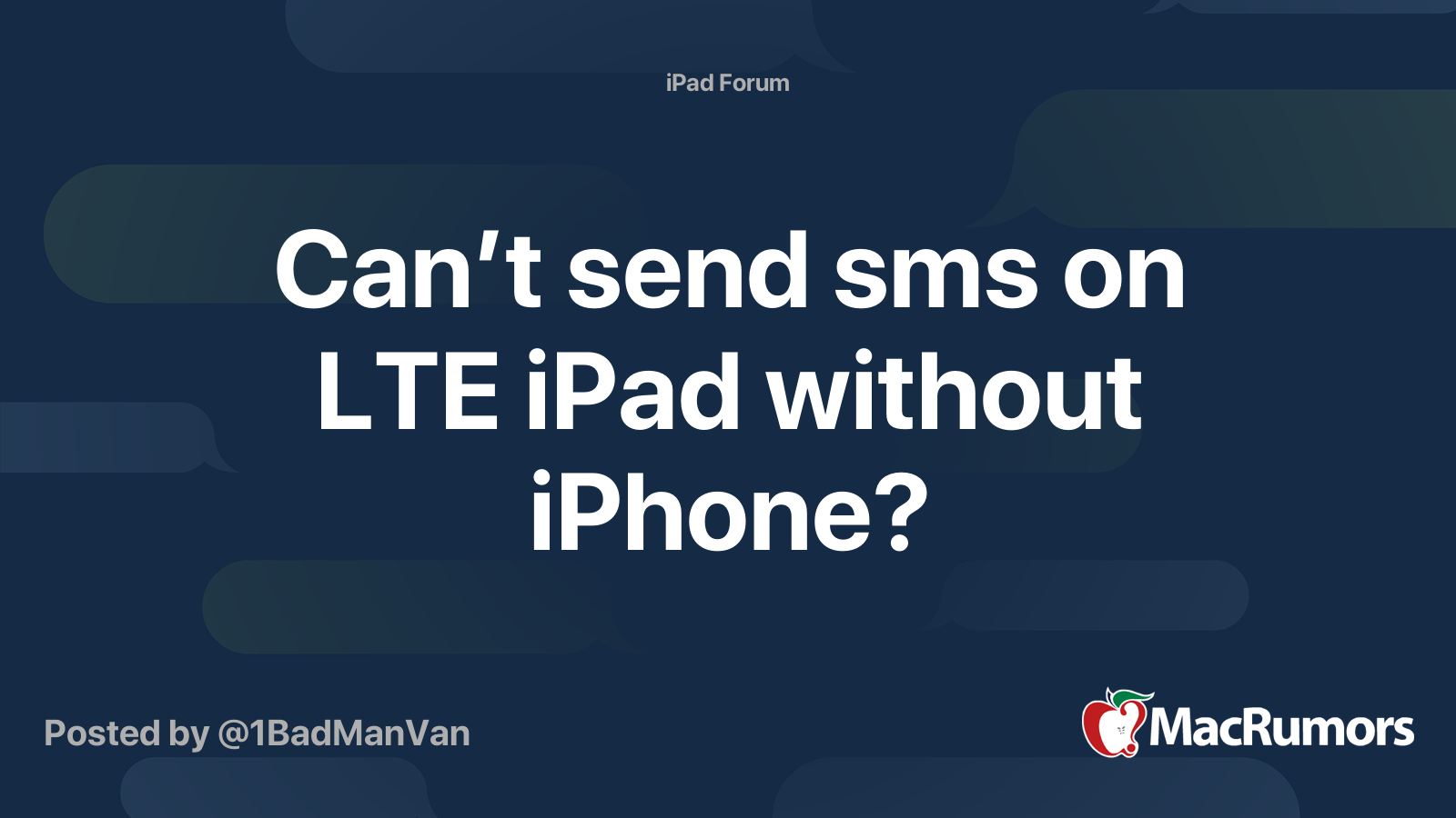 can ipad lte receive sms