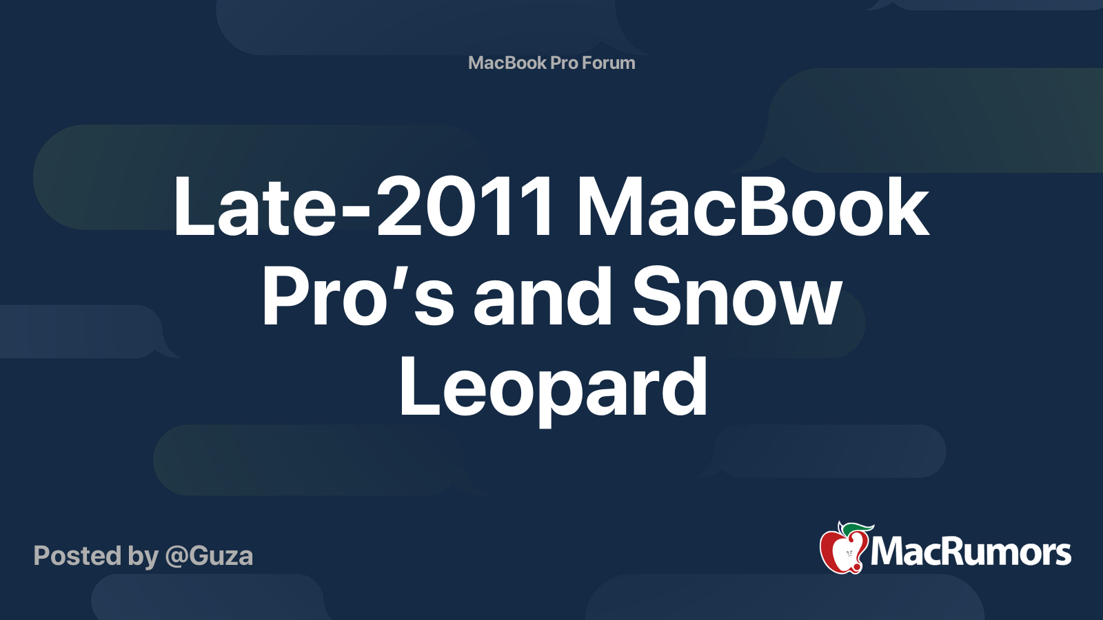 Late-2011 MacBook Pro’s and Snow Leopard | MacRumors Forums