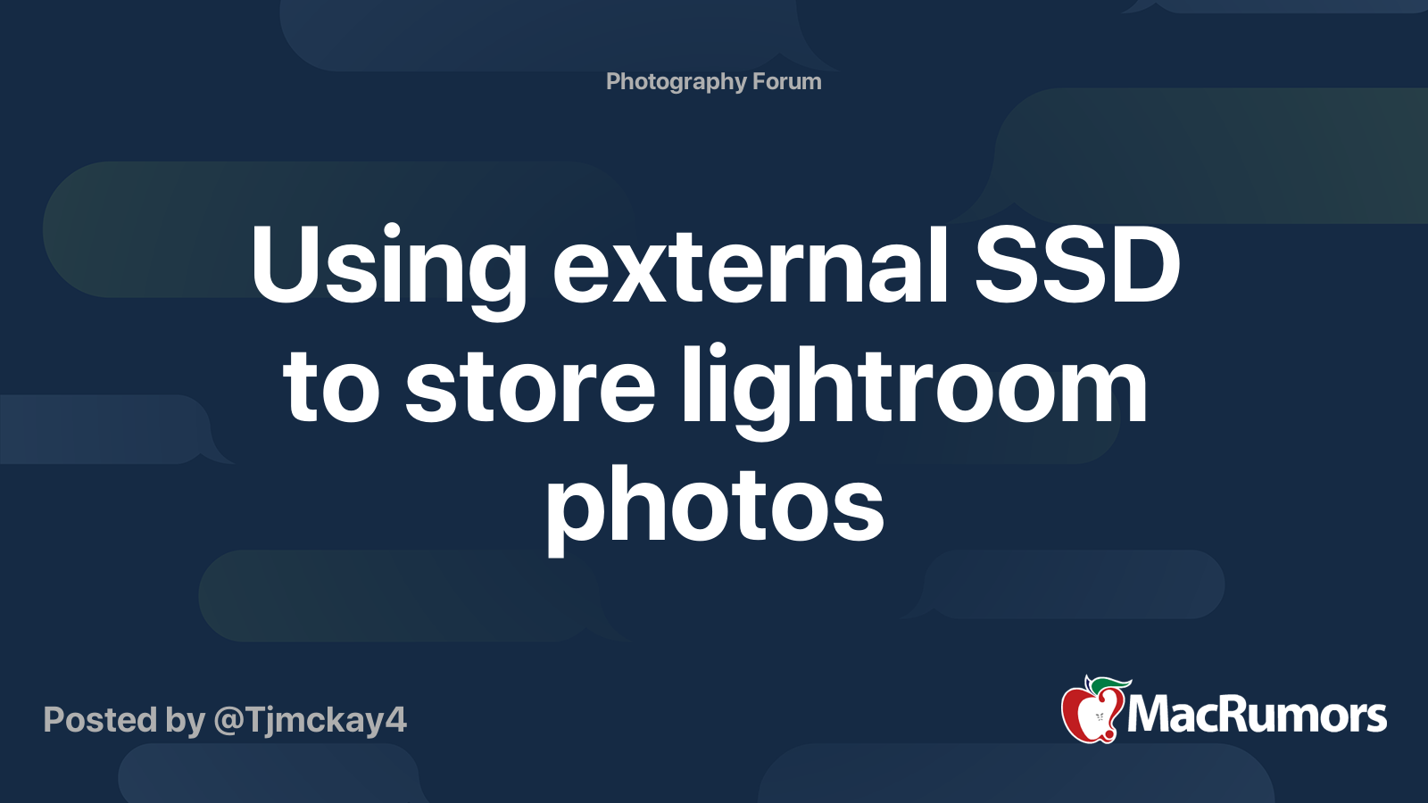 Using external SSD to store lightroom photos MacRumors Forums