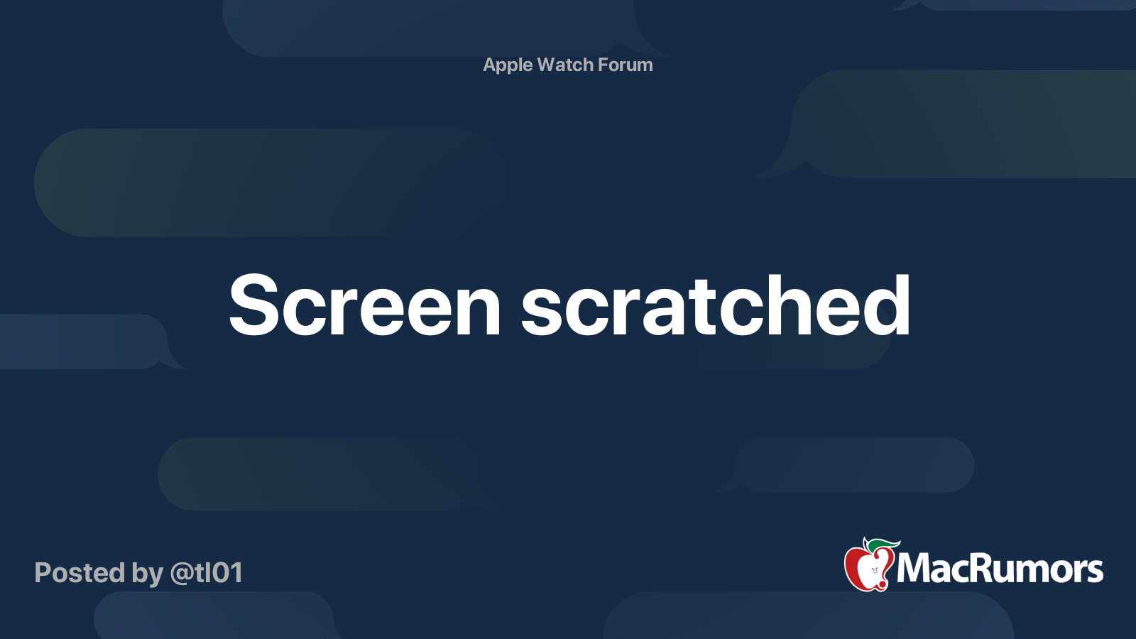 Screen scratched MacRumors Forums