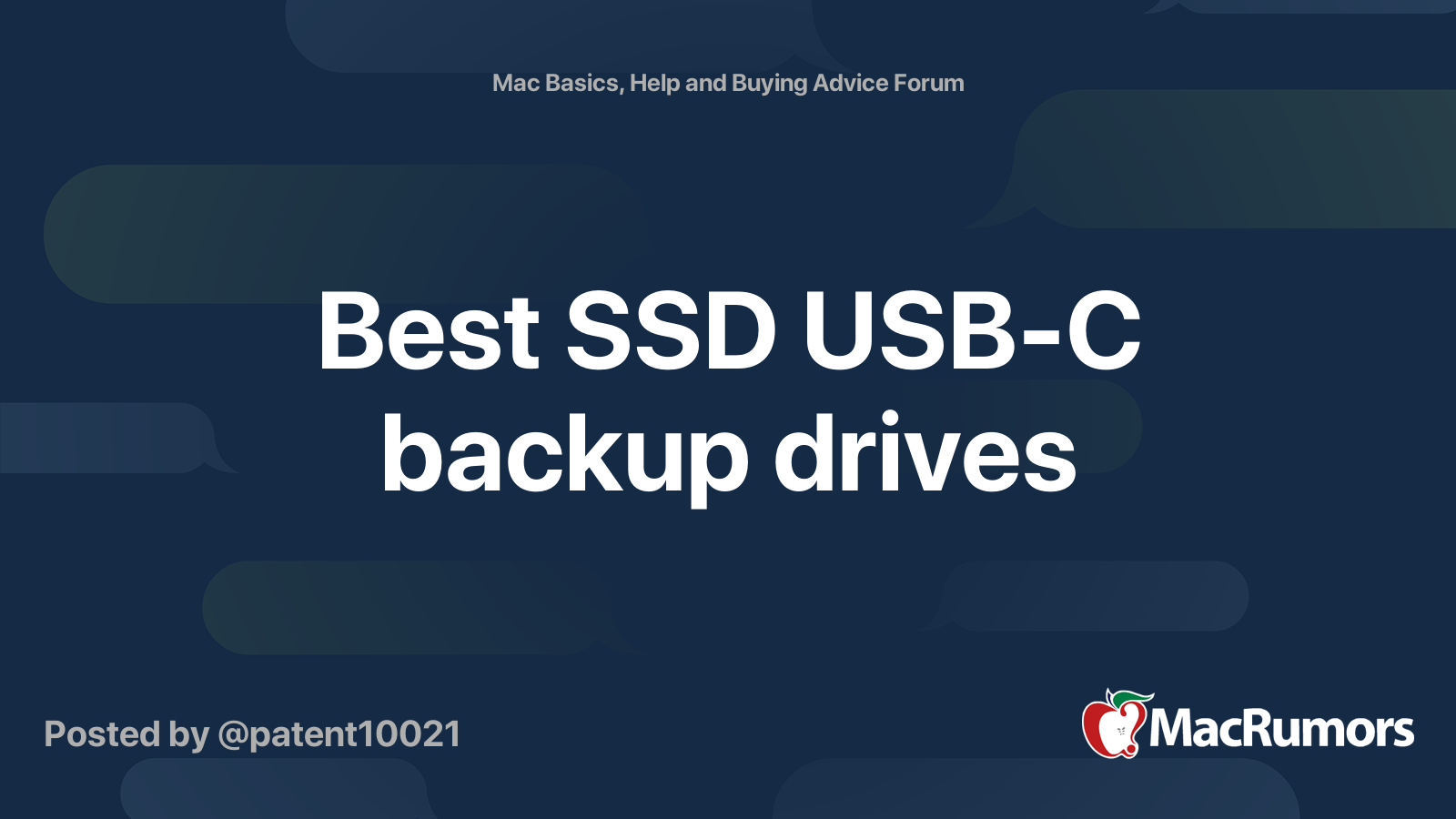 Best SSD USBC backup drives MacRumors Forums