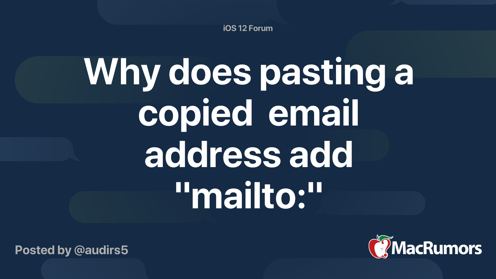 Why does pasting a copied email address add "mailto" MacRumors Forums