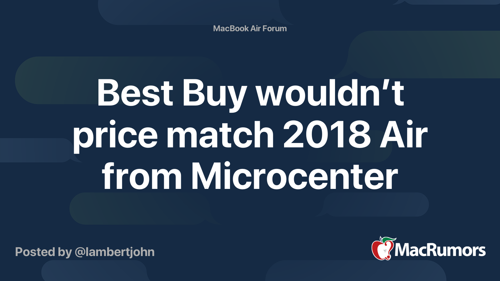 Best Buy Wouldn T Price Match 2018 Air From Microcenter Macrumors Forums
