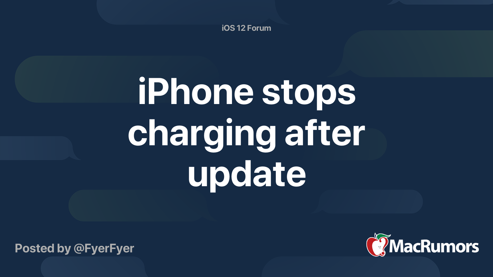 iPhone stops charging after update MacRumors Forums