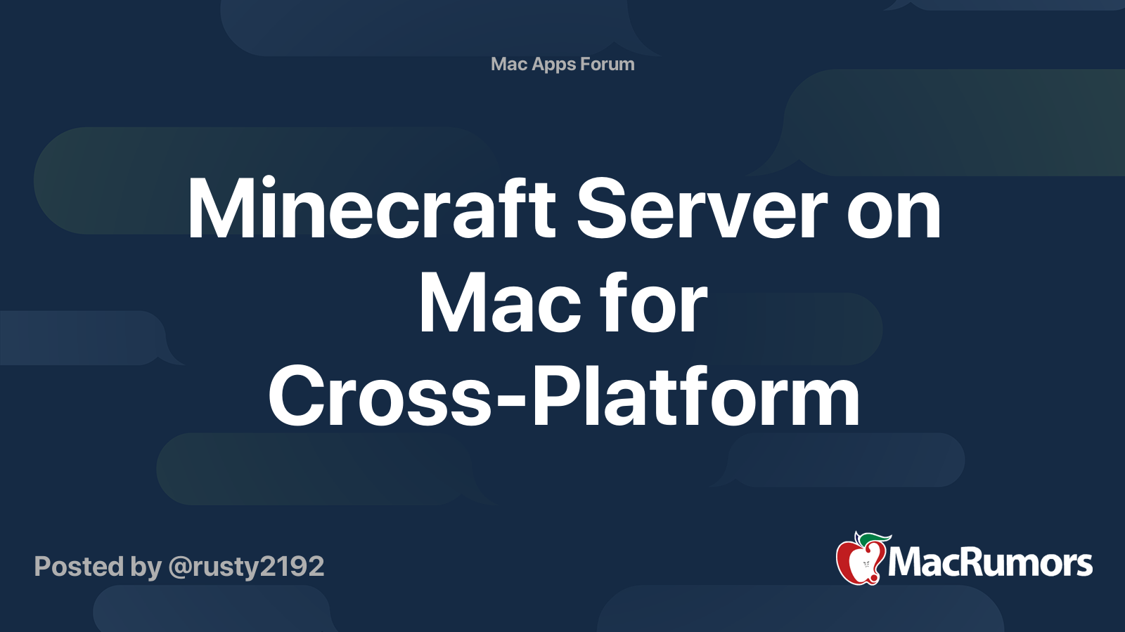 Minecraft Server On Mac For Cross Platform Macrumors Forums