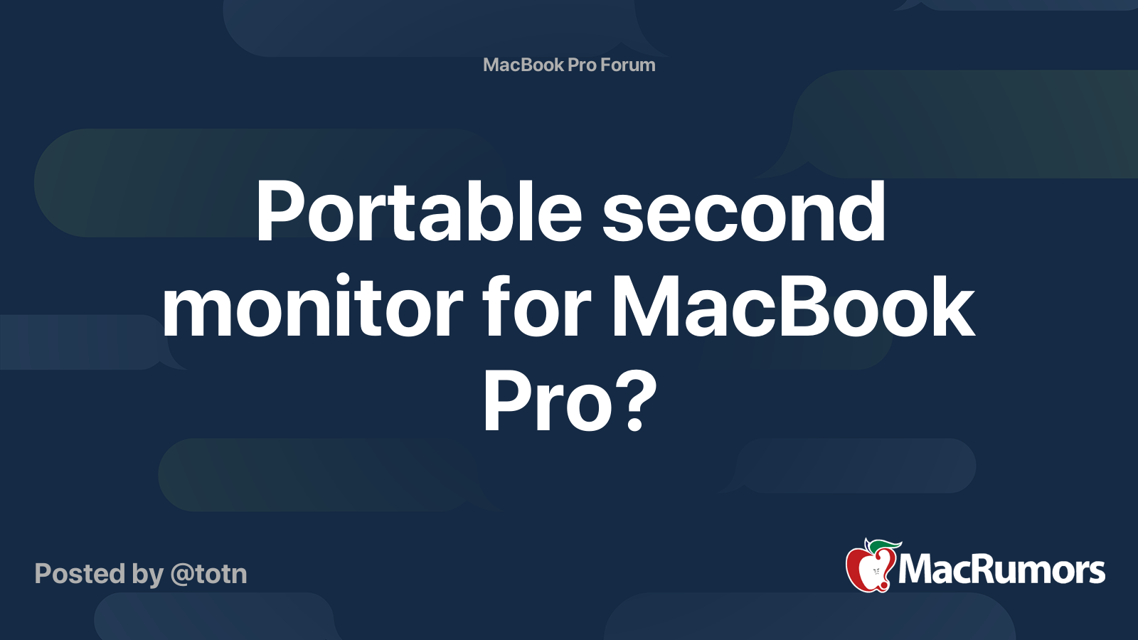 Portable second monitor for MacBook Pro? | MacRumors Forums