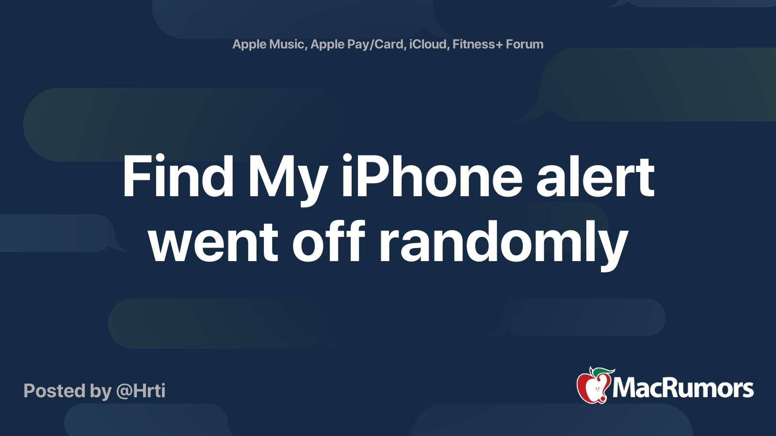 Find My iPhone alert went off randomly | MacRumors Forums