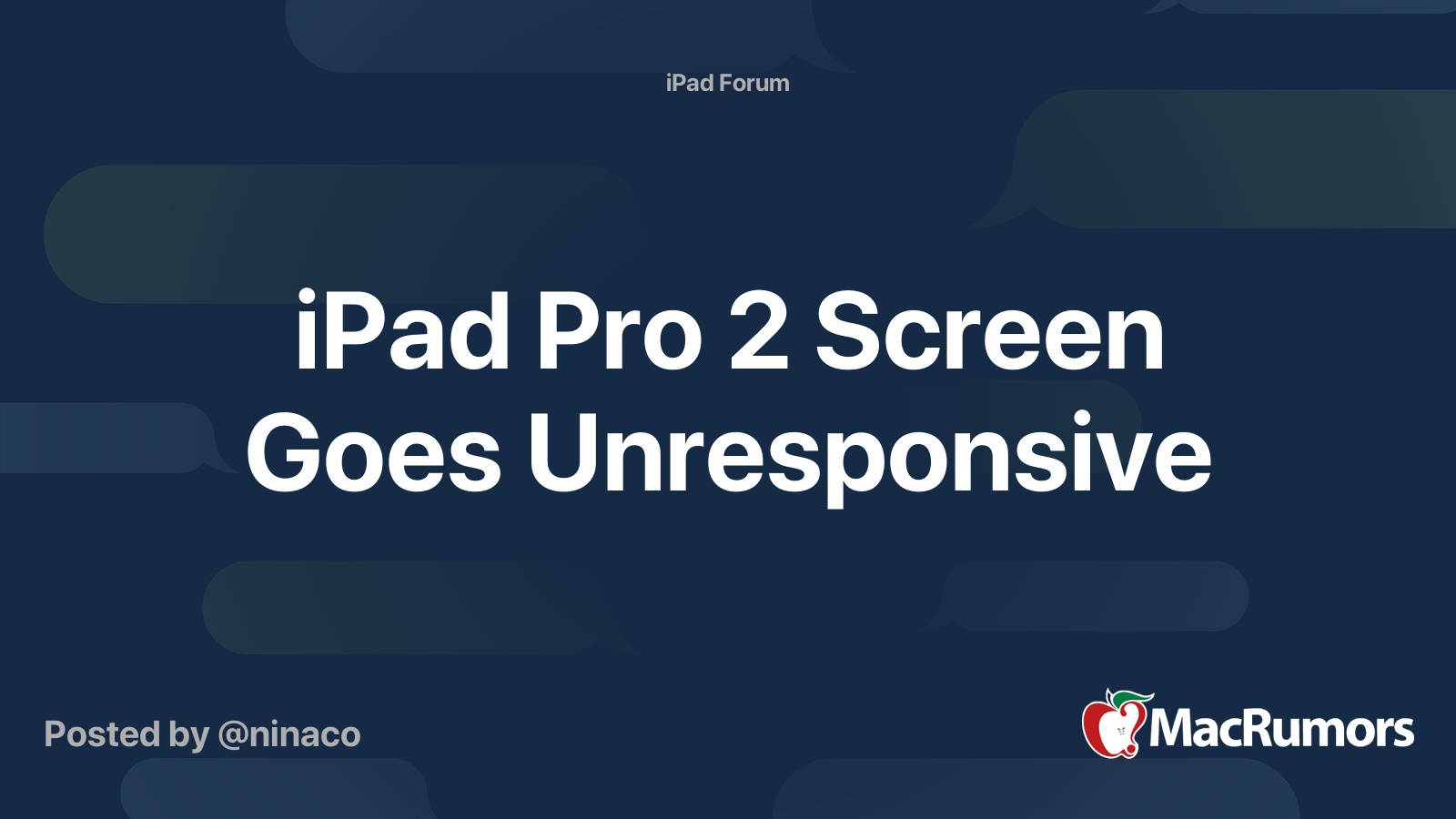 iPad Pro 2 Screen Goes Unresponsive MacRumors Forums