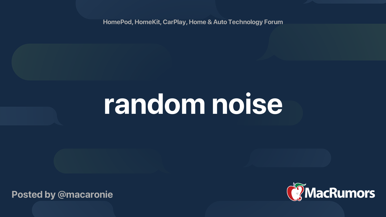 random noise MacRumors Forums