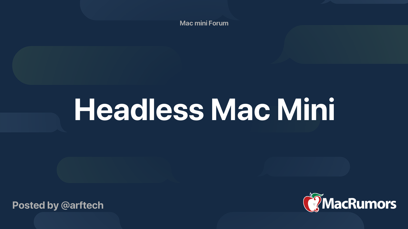 Headless Mac Mini | MacRumors Forums