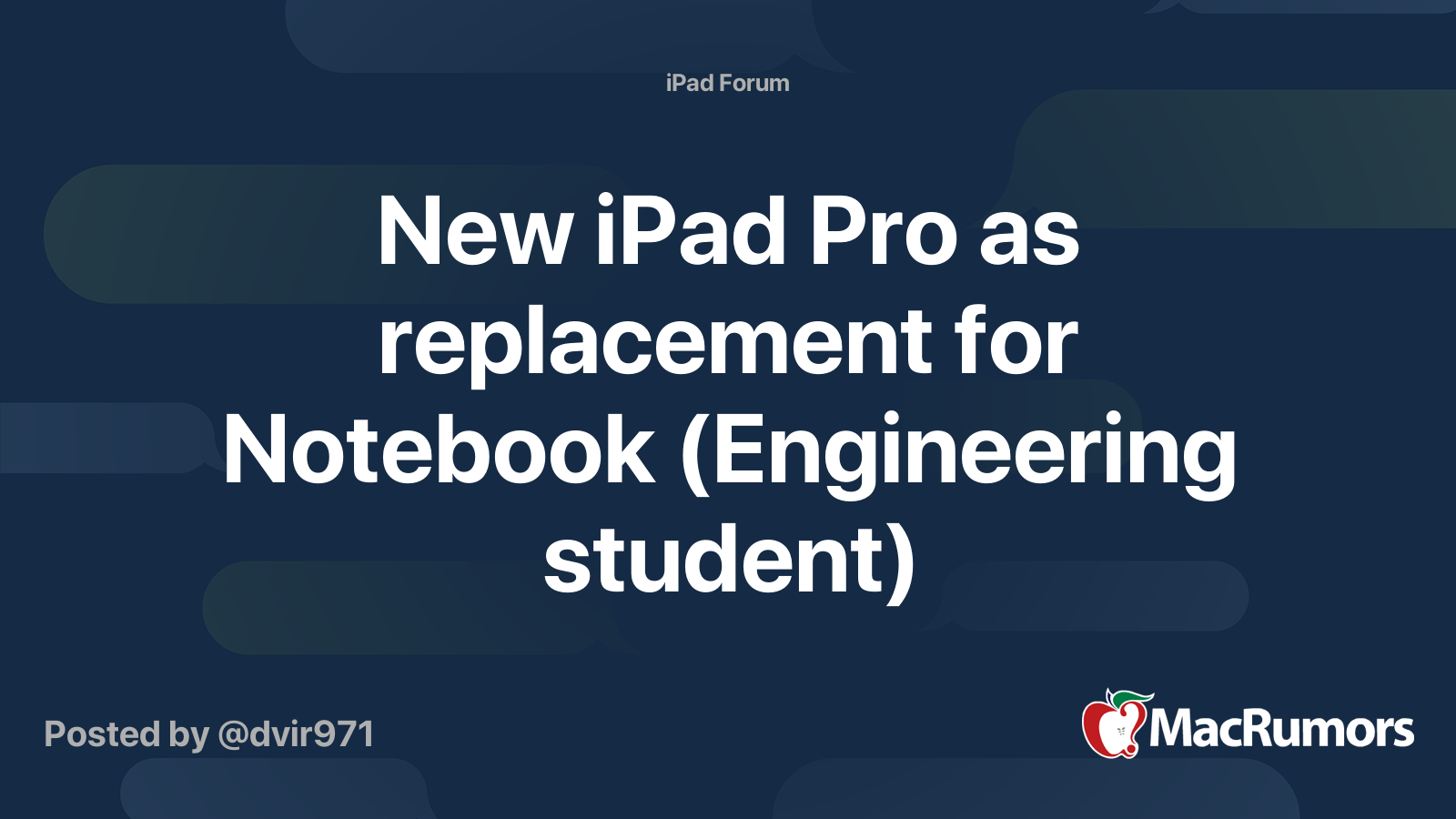 New iPad Pro as replacement for Notebook (Engineering student ...