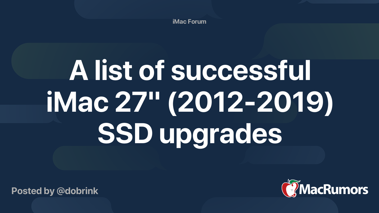 A list of successful iMac 27