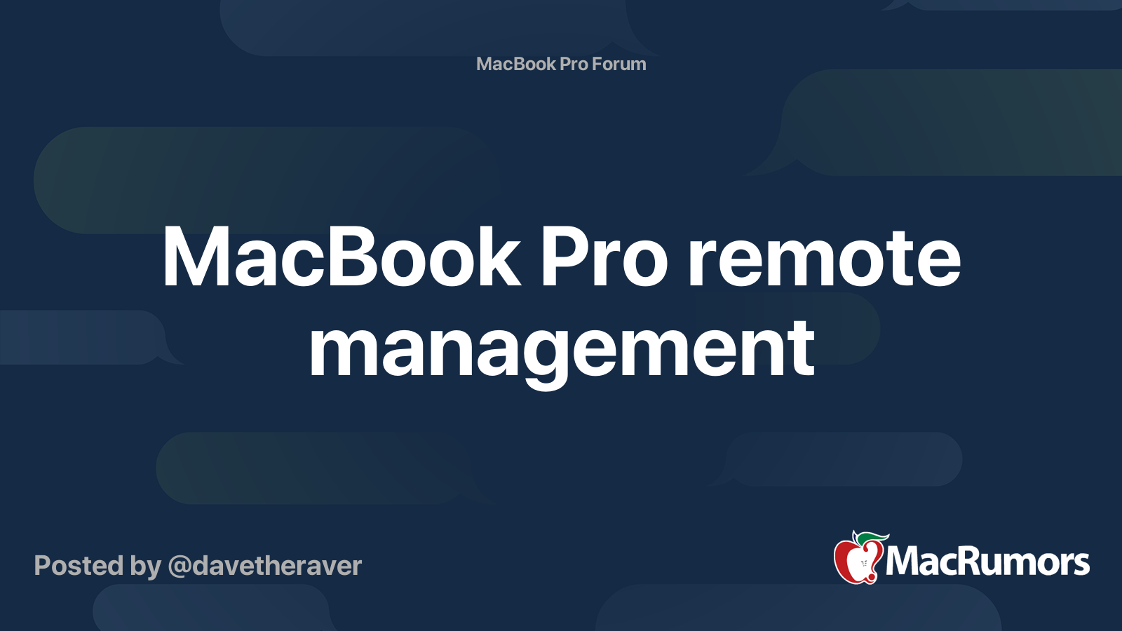 Macbook Pro Remote Management Macrumors Forums