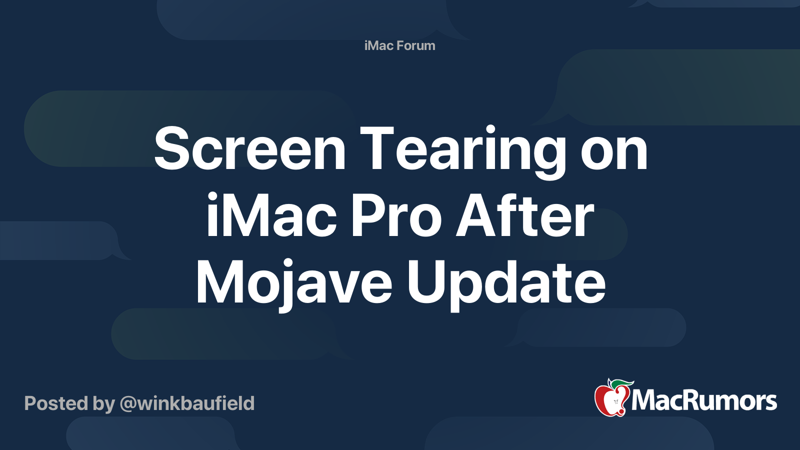 Screen Tearing On Imac Pro After Mojave Update Macrumors Forums - mac os screen resolution bug engine bugs roblox