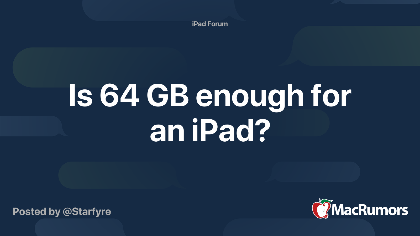 is-64-gb-enough-for-an-ipad-macrumors-forums