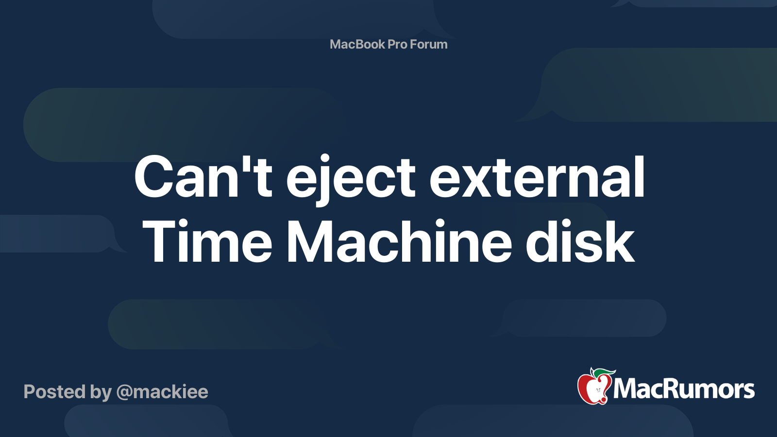 Can T Eject External Time Machine Disk Macrumors Forums