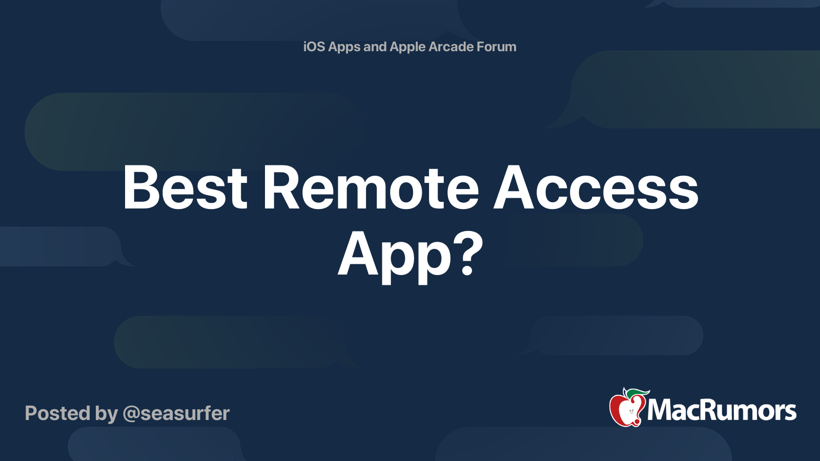 Best Remote Access App? MacRumors Forums