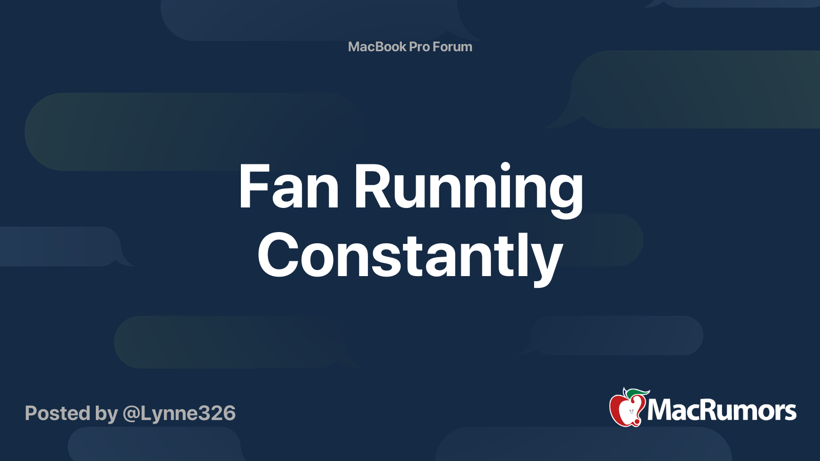 Fan Running Constantly | MacRumors Forums