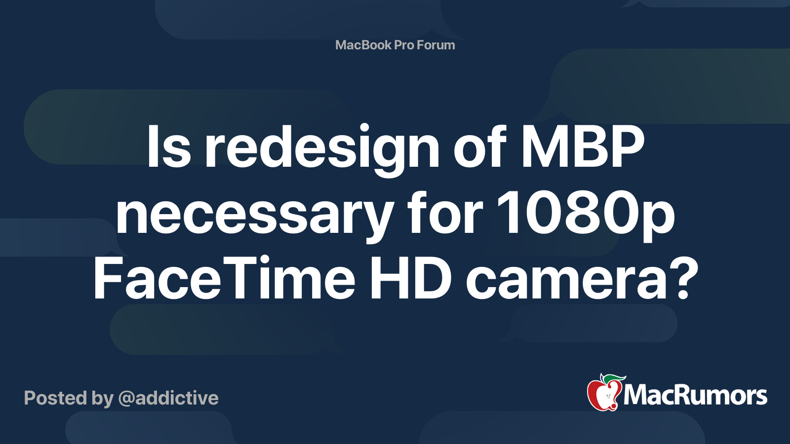 Is redesign of MBP necessary for 1080p FaceTime HD camera? MacRumors