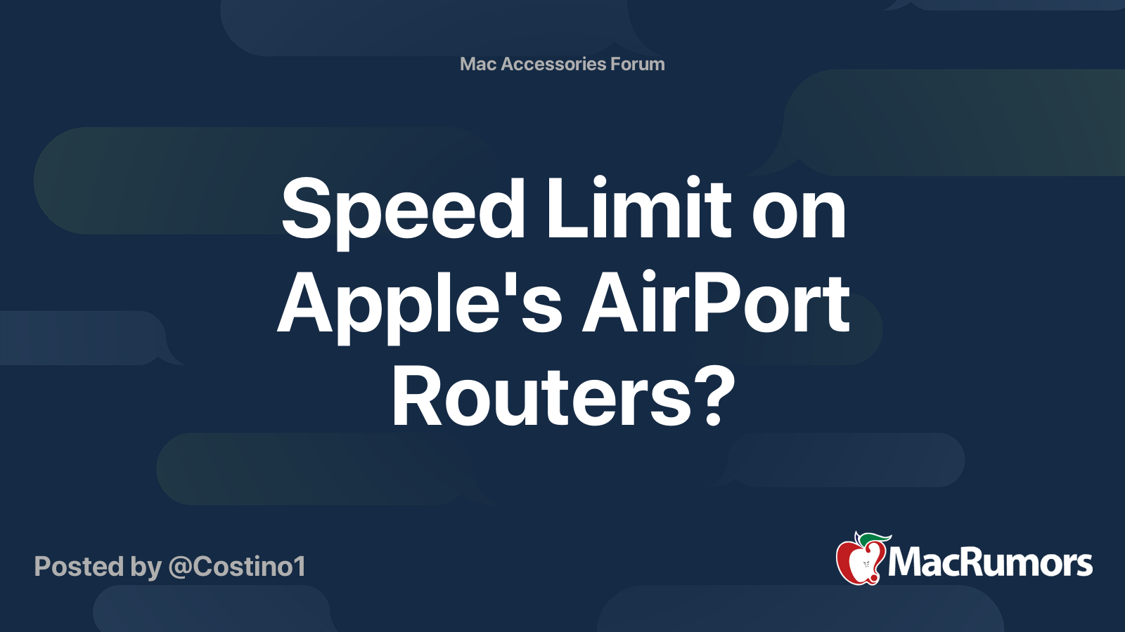 Speed Limit on Apple's AirPort Routers? | MacRumors Forums
