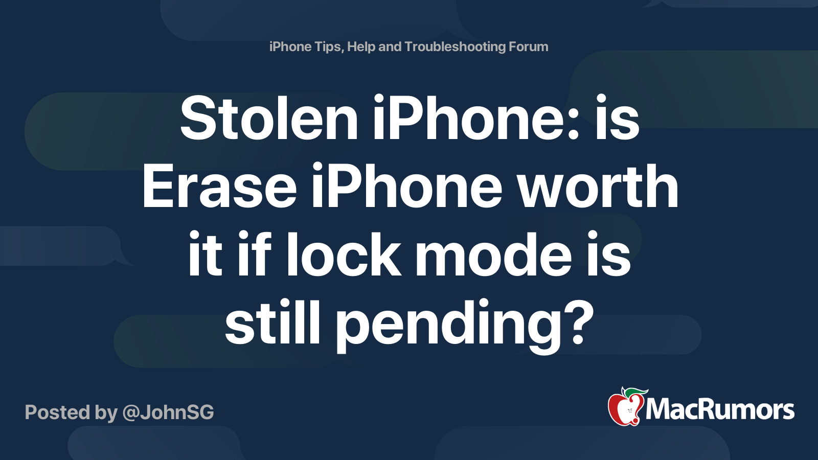 Stolen iPhone: is Erase iPhone worth it if lock mode is still pending